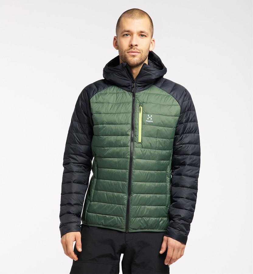 Haglöfs Mens Spire Mimic Down Jacket Dark Green/Black New Zealand 40683HINW